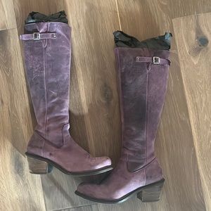 John Fluevog - Purple leather tall boots